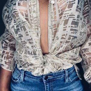 NETURAL SHEER BLOUSE